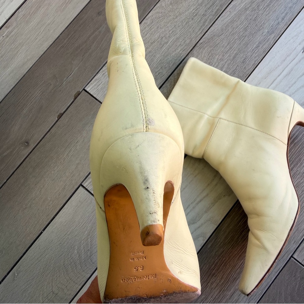 Reformation Ramona Cream Ankle Booties - Picture 8 of 12